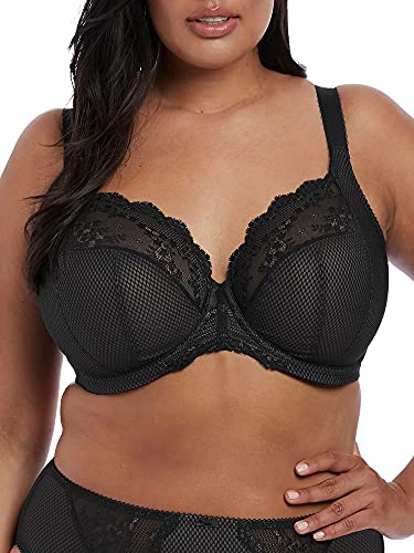 Elomi Women's Plus Size Charley Stretch Lace Underwire Plunge Bra, Black, 38JJ