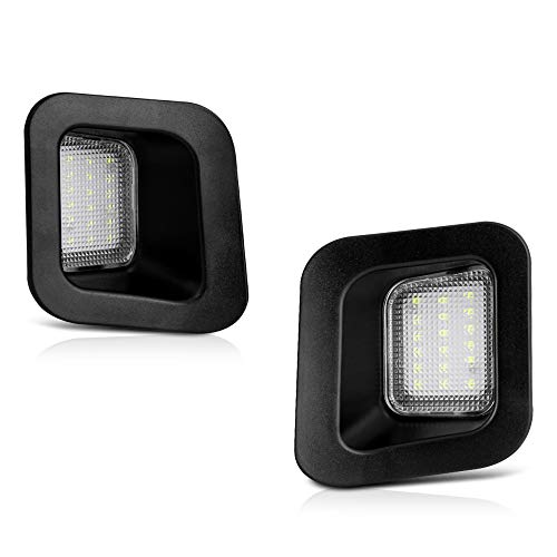 VIPMOTOZ Full LED License Plate Light For 2003-2018 Dodge RAM 1500 2500 3500 Pickup Truck, 6000K Diamond White, 2-Pieces Tag Lamp Assembly Replacement