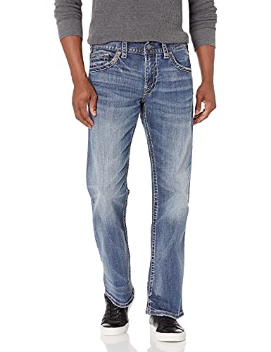 Silver Jeans Co. Men's Zac Relaxed Fit Straight Leg Jeans, Light Indigo, 30W x 32L