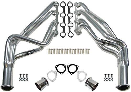 NEW SOUTHWEST SPEED CERAMIC HOT-COATED 1966-1973 FORD MERCURY LONG TUBE HEADERS FOR SMALL BLOCK FORD 289-351 WINDSOR ENGINES, MUSTANG FAIRLANE FALCON TORINO COMET COUGAR CYCLONE