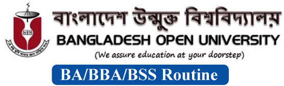 BOU BBA BA BSS Exam Routine 2017 | www bou gov bd
