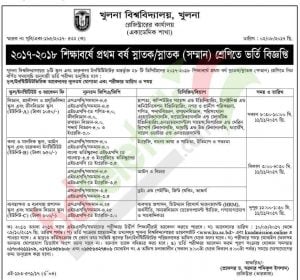 Khulna University Admission Notice 2017-18 | www kuadmission.online