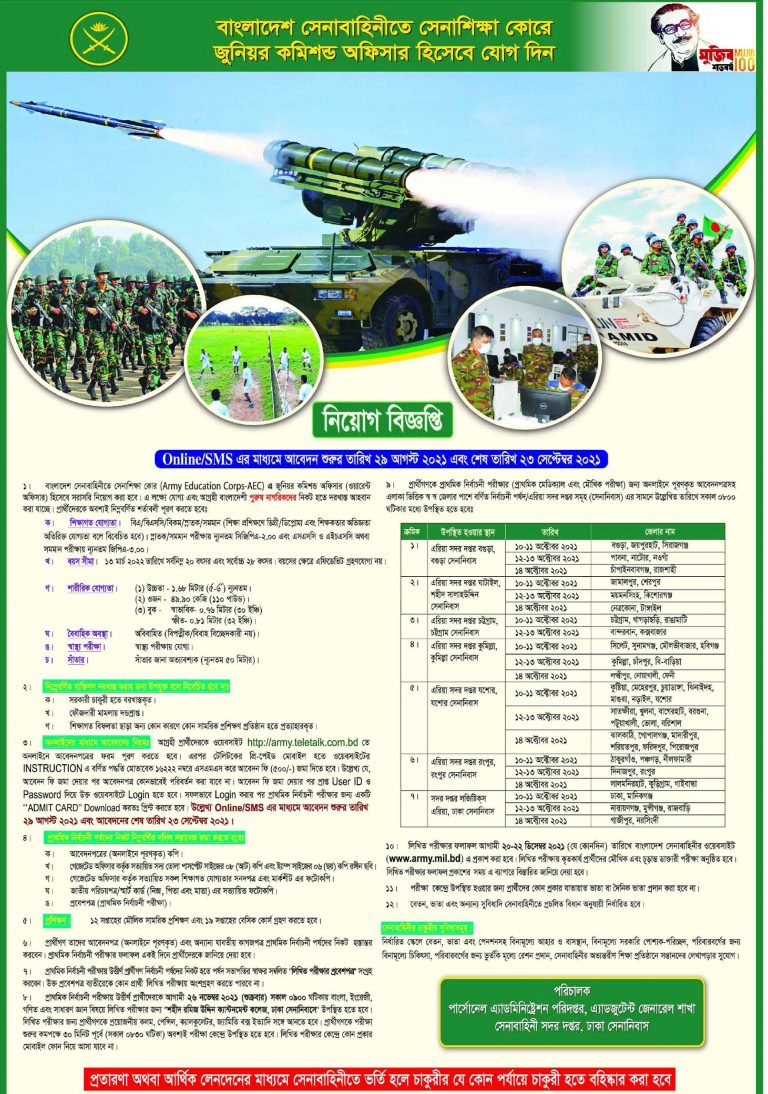 Army Junior Commissioned Officer Job Circular 2024 Www Army Teletalk Com Bd